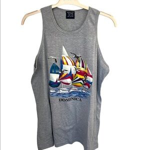 90s Tropical Muscle Tank L Summer Spring